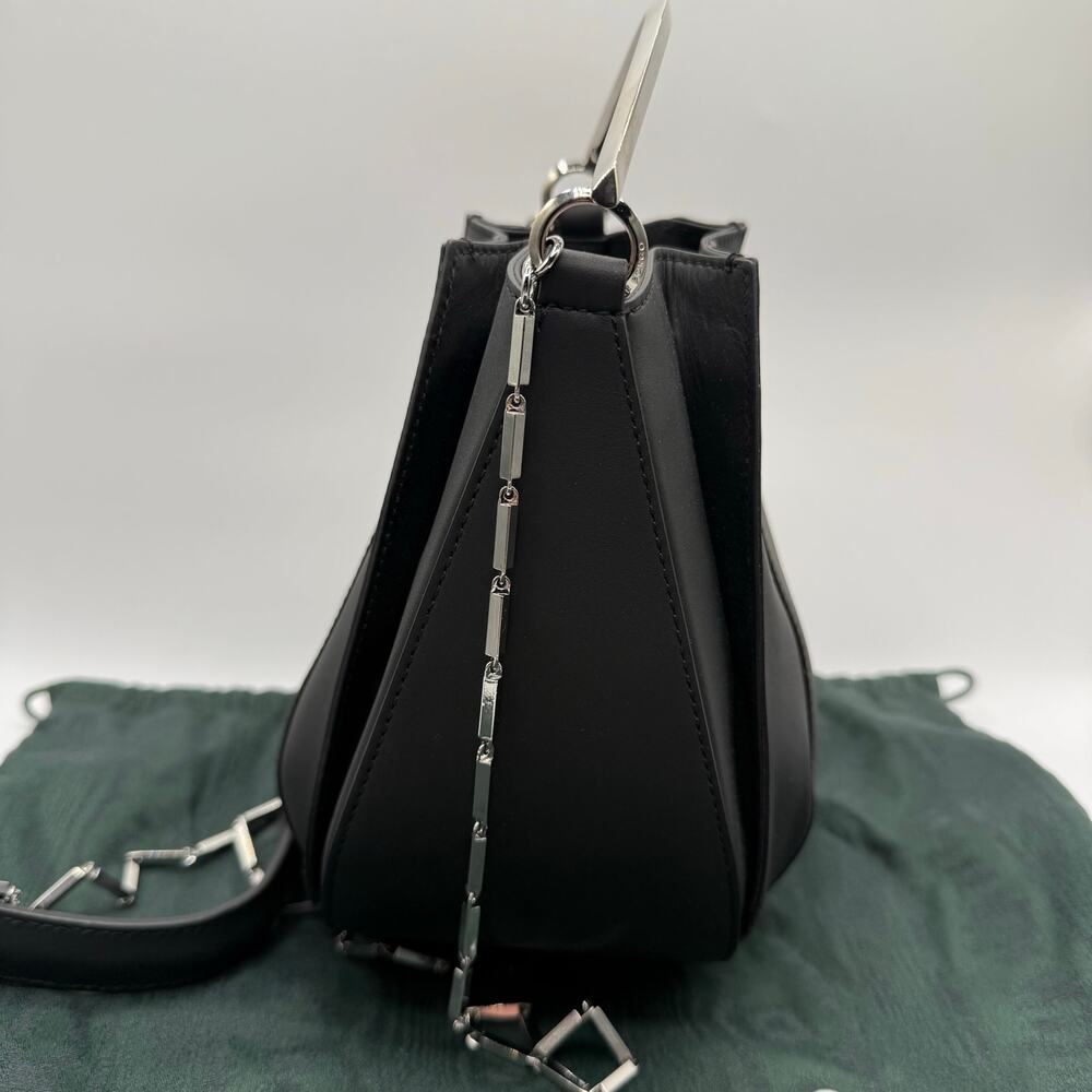 Eddie Borgo Mini Pepper Pochette Calf Leather Sterling Silver Designer Tulip Bag - Picture 4 of 13